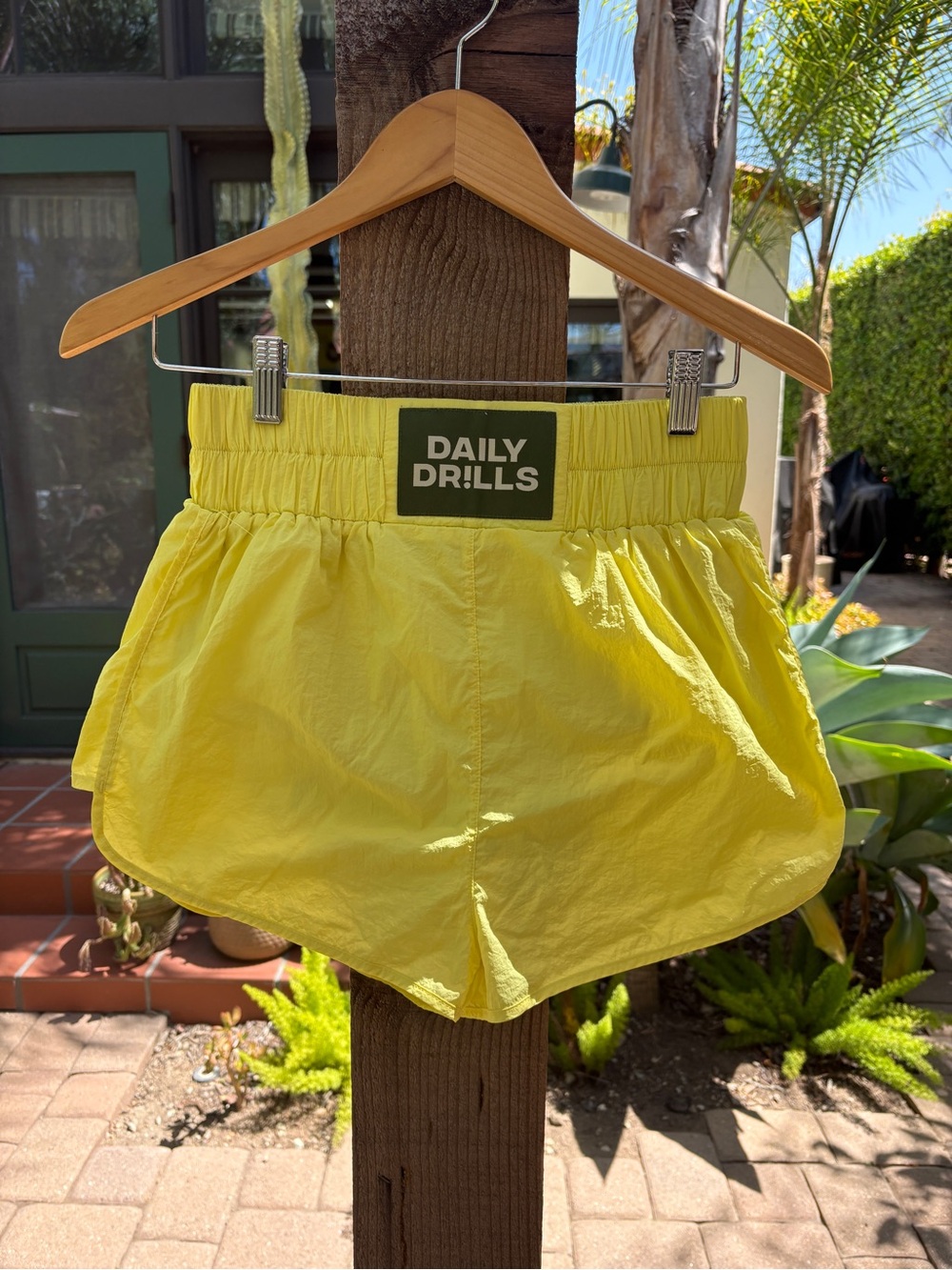 Daily Drills bright yellow workout shorts size M